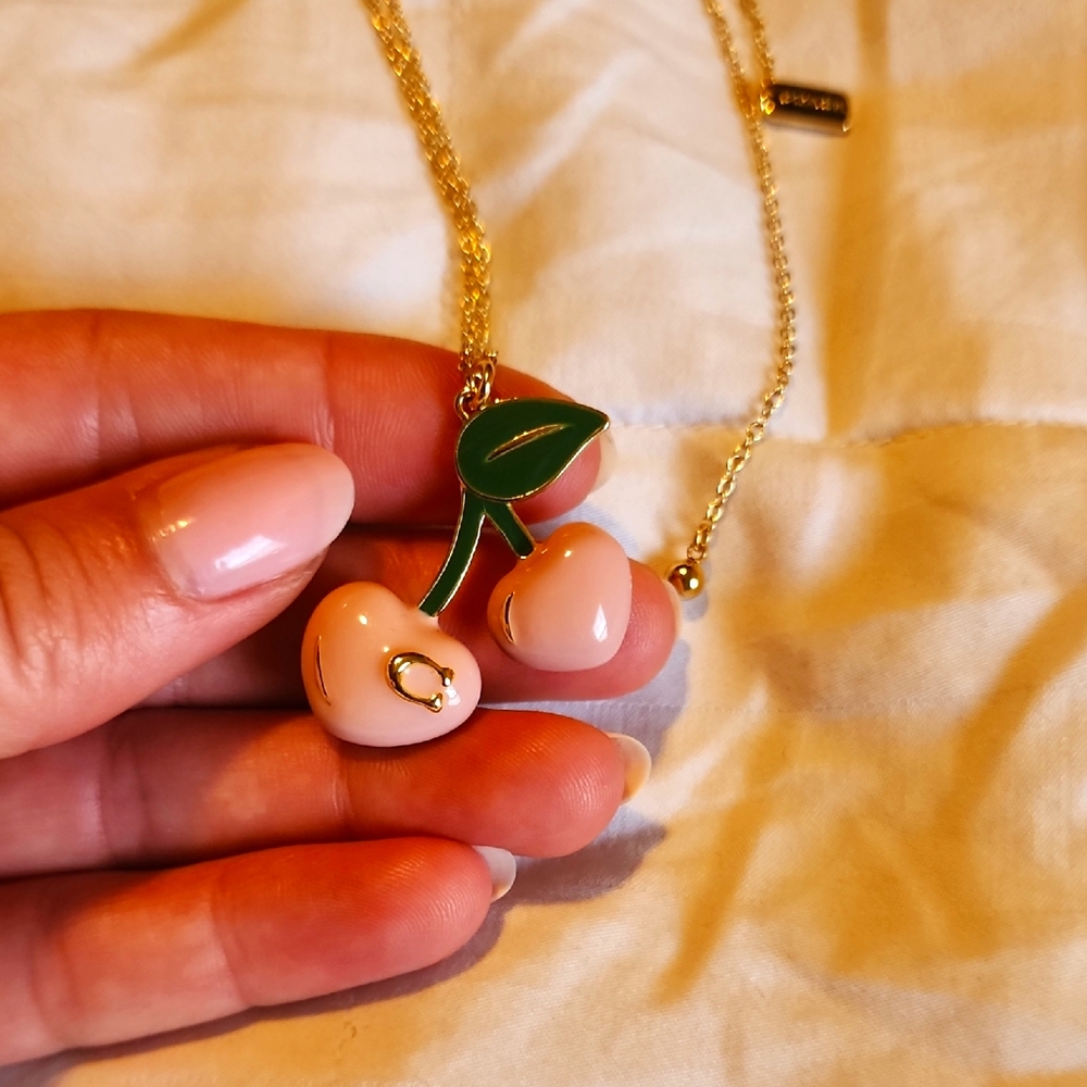 Coach Pink Cherry Adjustable Necklace